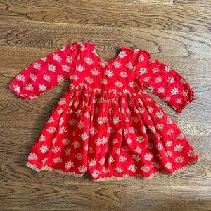 NWT Pink Chicken Amma Dress in Tango Red Fan with Sequins